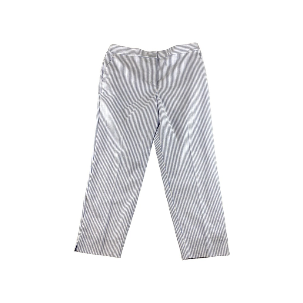 Talbots Striped Ankle Pants Women's Size 14 Blue White Casual Cropped